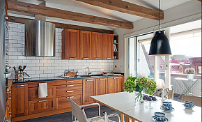 四海逸家美式家装开放式厨房设计