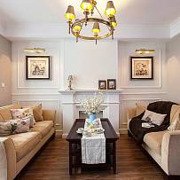经典美式二居室客厅灯具装饰效果图