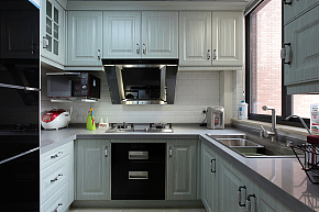 78平美式混搭风格厨房整体橱柜设计