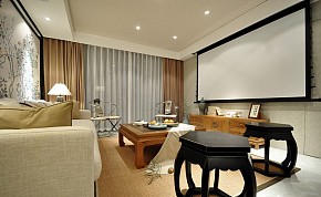 118平米现代中式风格视听室沙发设计