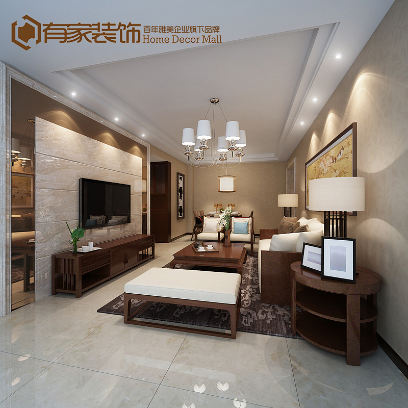 本案列以大部分白色调和米黄色为主的现代简约风格。客