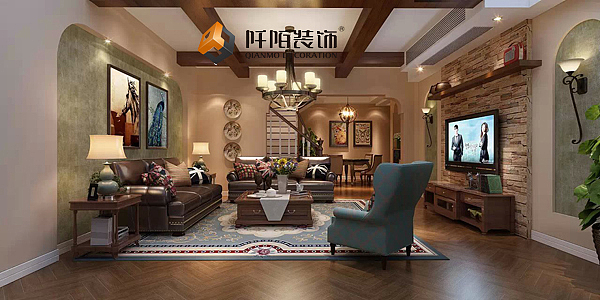 以自然、清新的美式风格为设计主线，追求软装配饰中丰