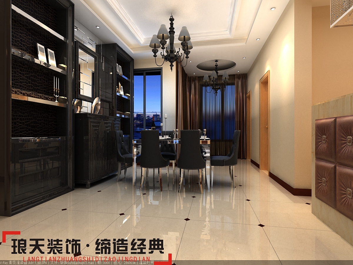本案是欧式新古典的设计风格，为了营造典雅，大气，高