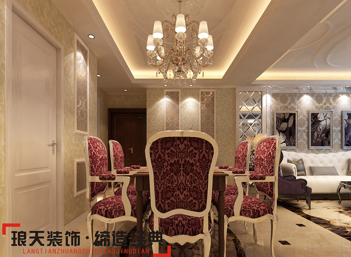 本案主要利用欧式的设计元素与现代的装修手法相结合。
