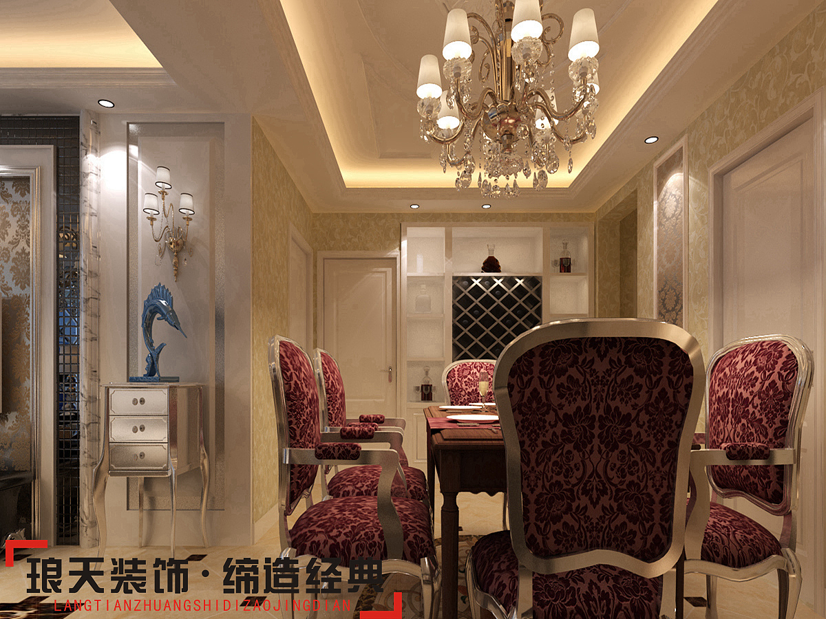 本案主要利用欧式的设计元素与现代的装修手法相结合。