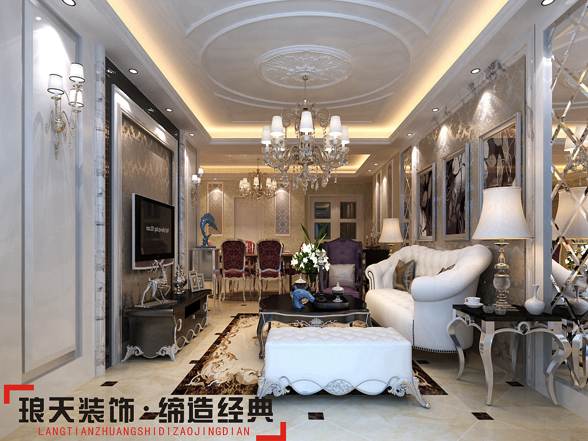 本案主要利用欧式的设计元素与现代的装修手法相结合。