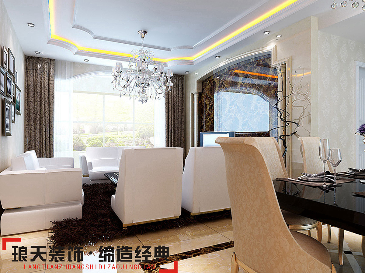 本案是以欧式风格进行布局设计，以纯欧式的设计元素进