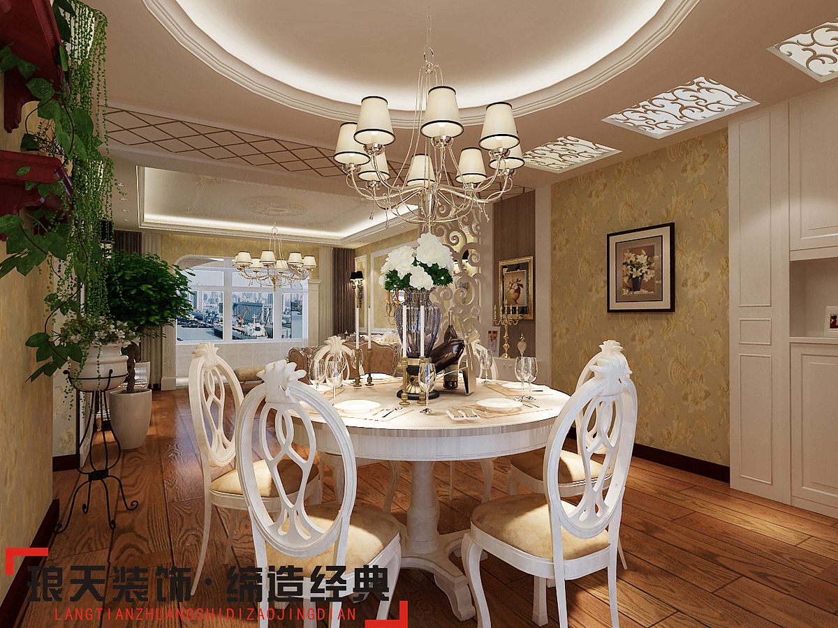 本案的设计效果以简欧为主。地面以高档的木地板作为家