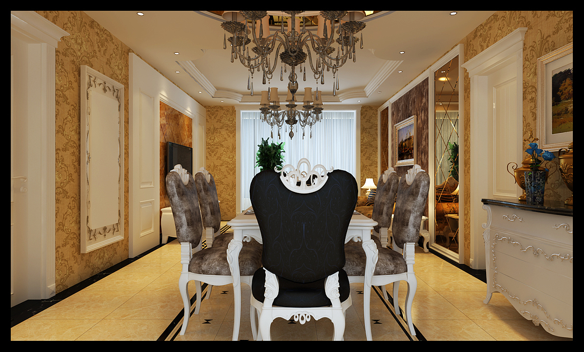 城建·琨廷 123㎡ 三室二厅  简欧