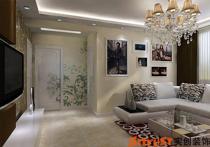 因空间比较小所以采用了镜子材质做 装饰。是那种艺术