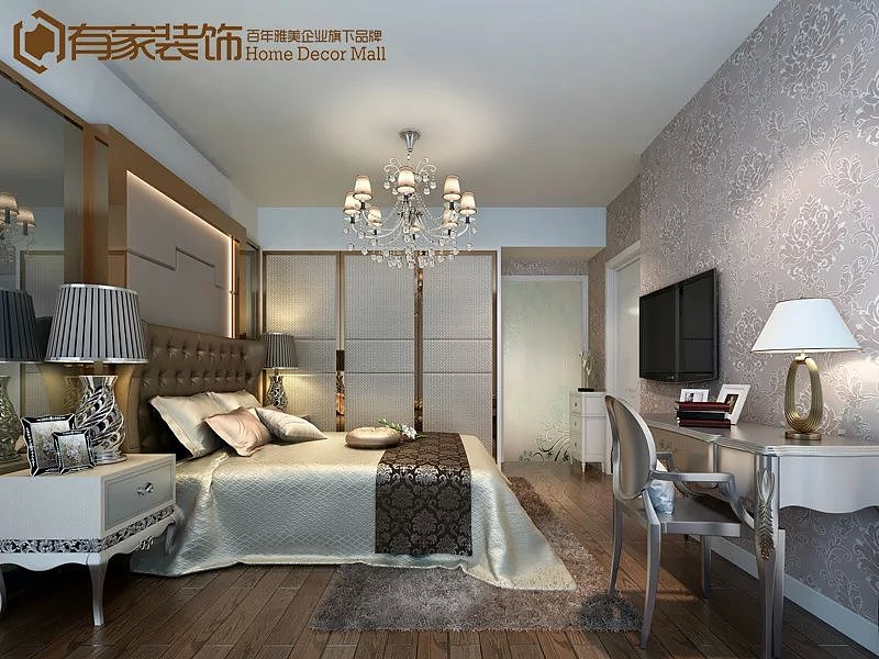 西班牙米黄大理石、全抛釉砖、银镜、多层实木地板等案