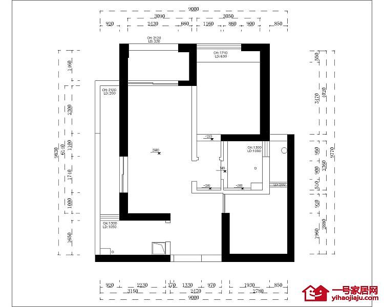 本案为一套两室两厅的公寓住宅，面积为86平方米。这