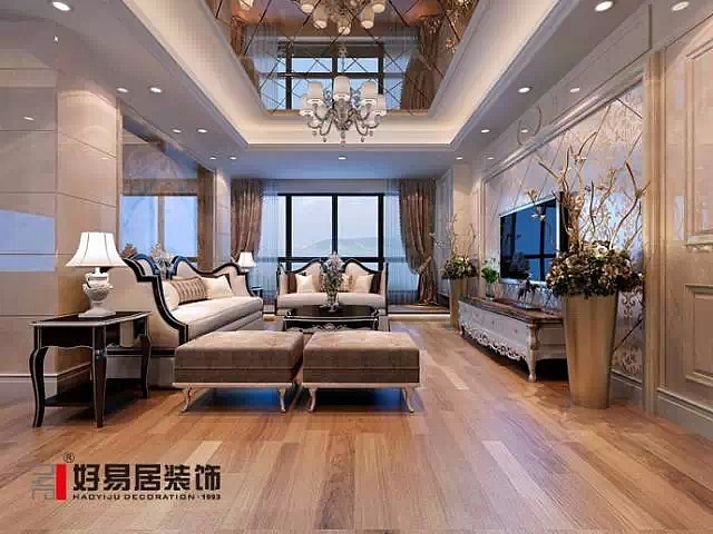【案例说明】本案的设计风格为简约欧式，营造典雅、自