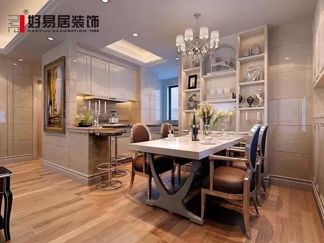 【案例说明】本案的设计风格为简约欧式，营造典雅、自