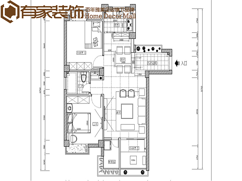 案例楼盘：水晶苹果装修风格：新中式装修面积：78平