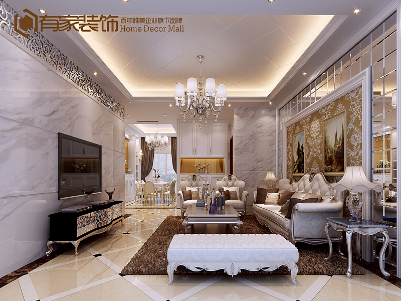 本案多以象牙白为主色调，以浅色为主深色为辅。相对比