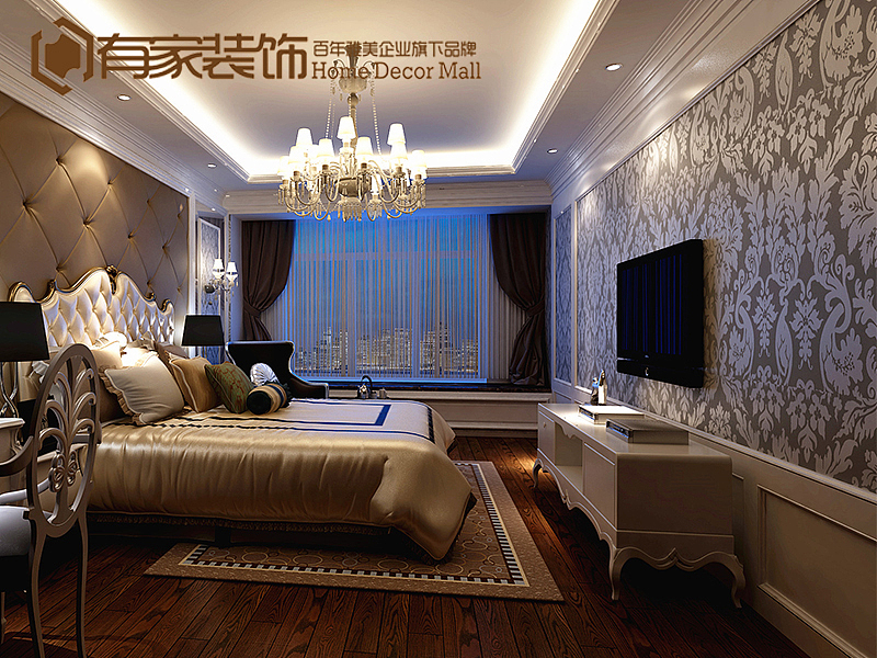 该空间设计为典型的简欧风格，项目面积约195㎡，步