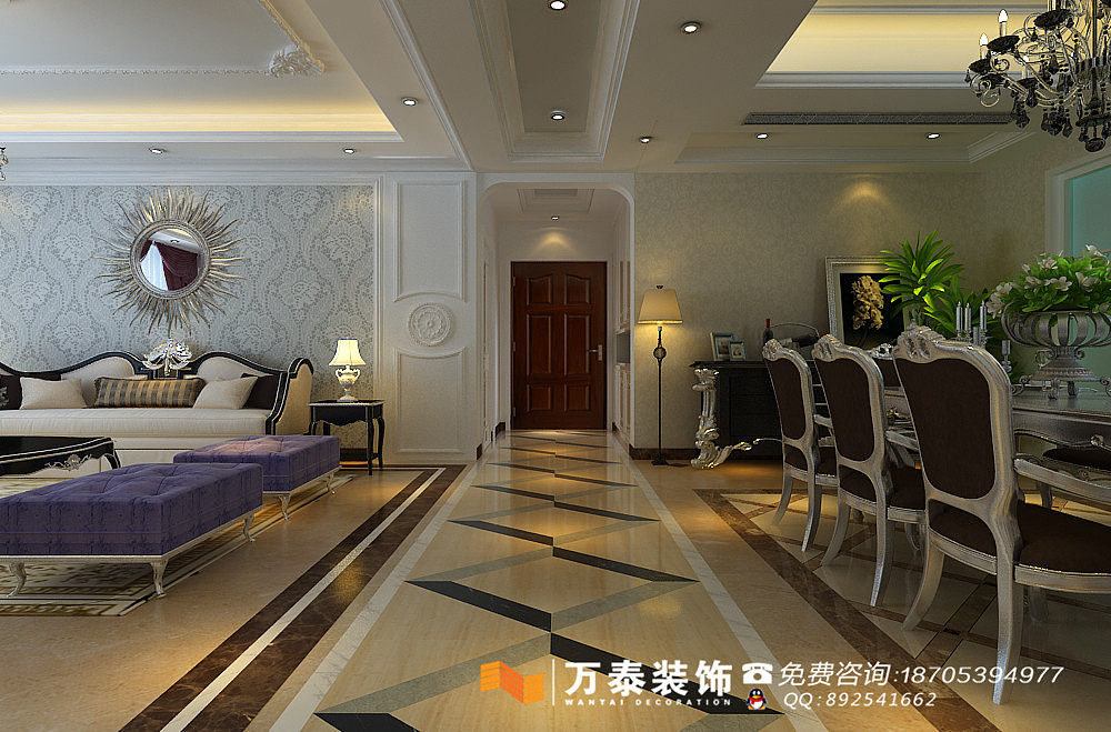    本案例是简欧风格装修设计案例，大包13万，这