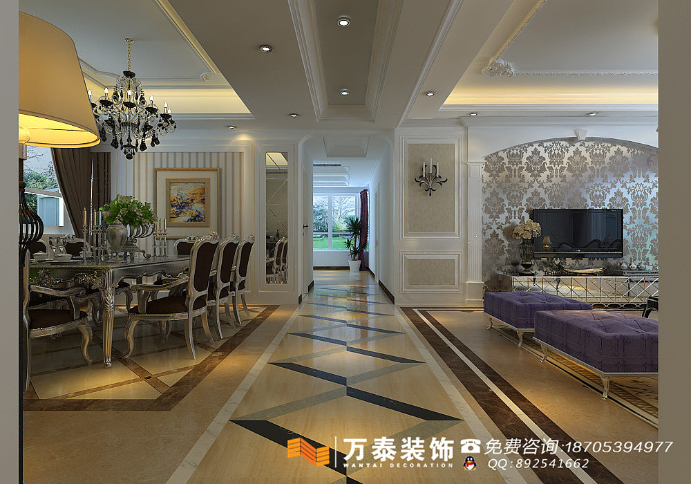   本案例是简欧风格装修设计案例，大包13万，这