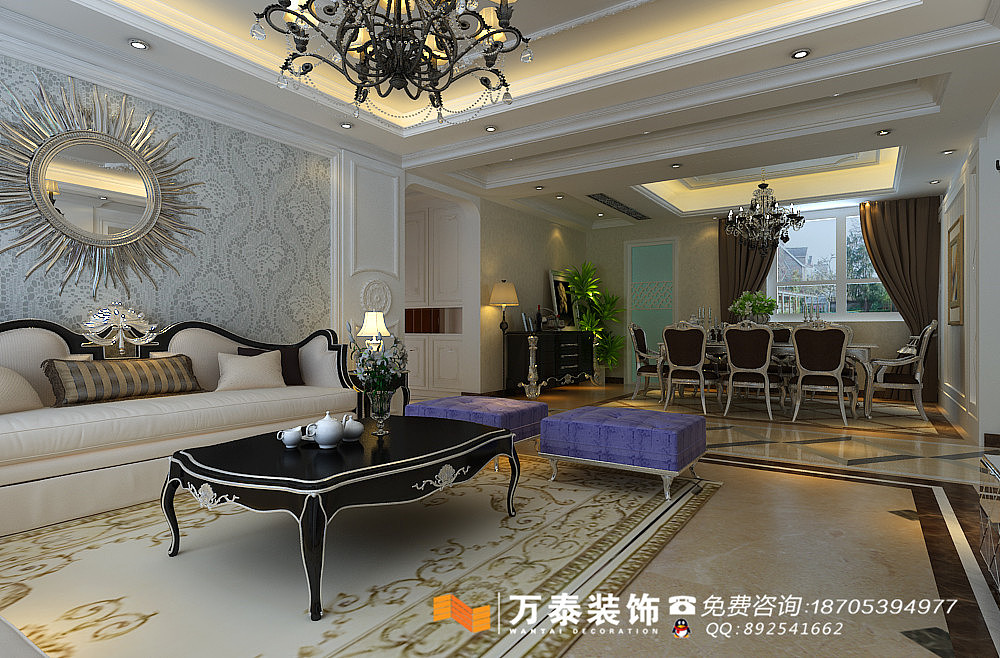    本案例是简欧风格装修设计案例，大包13万，这