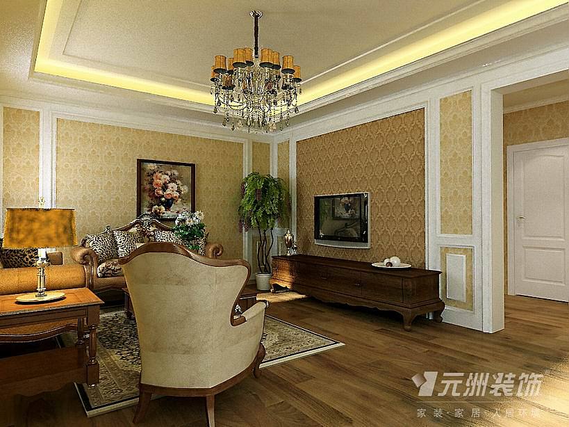 整个设计为简约欧式风格。一楼以客厅，餐厅，客房公共