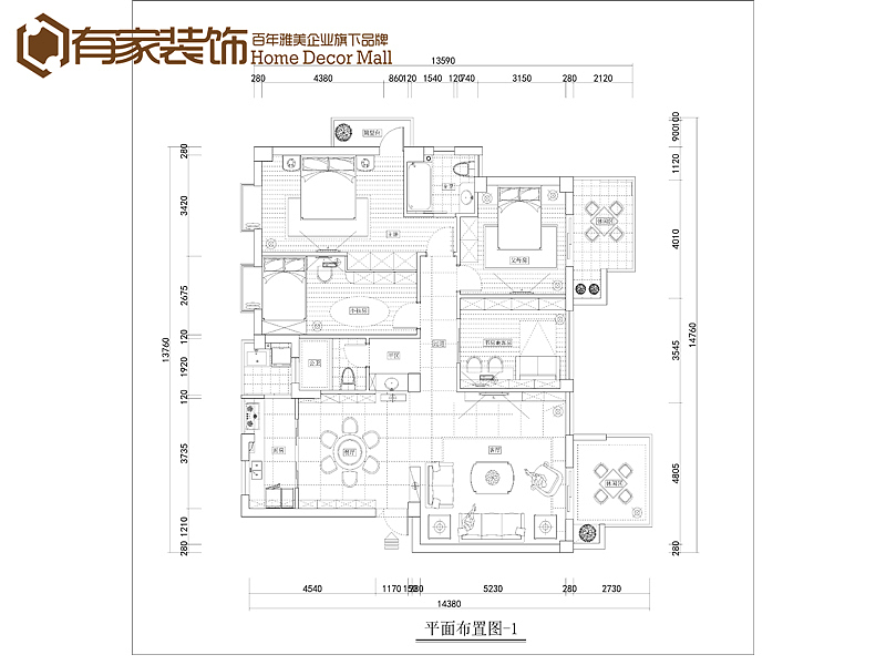 案例楼盘：翔安雅装修风格：欧式装修面积：140平方