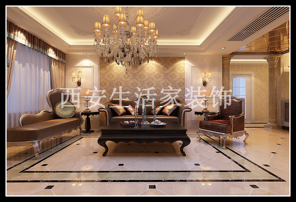 西安生活家装饰金地湖城大境案例，咨询热线：029-