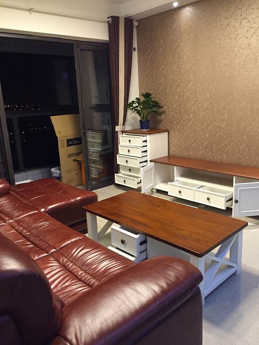 保利居上二期87平完工工地，整体家具田园风。