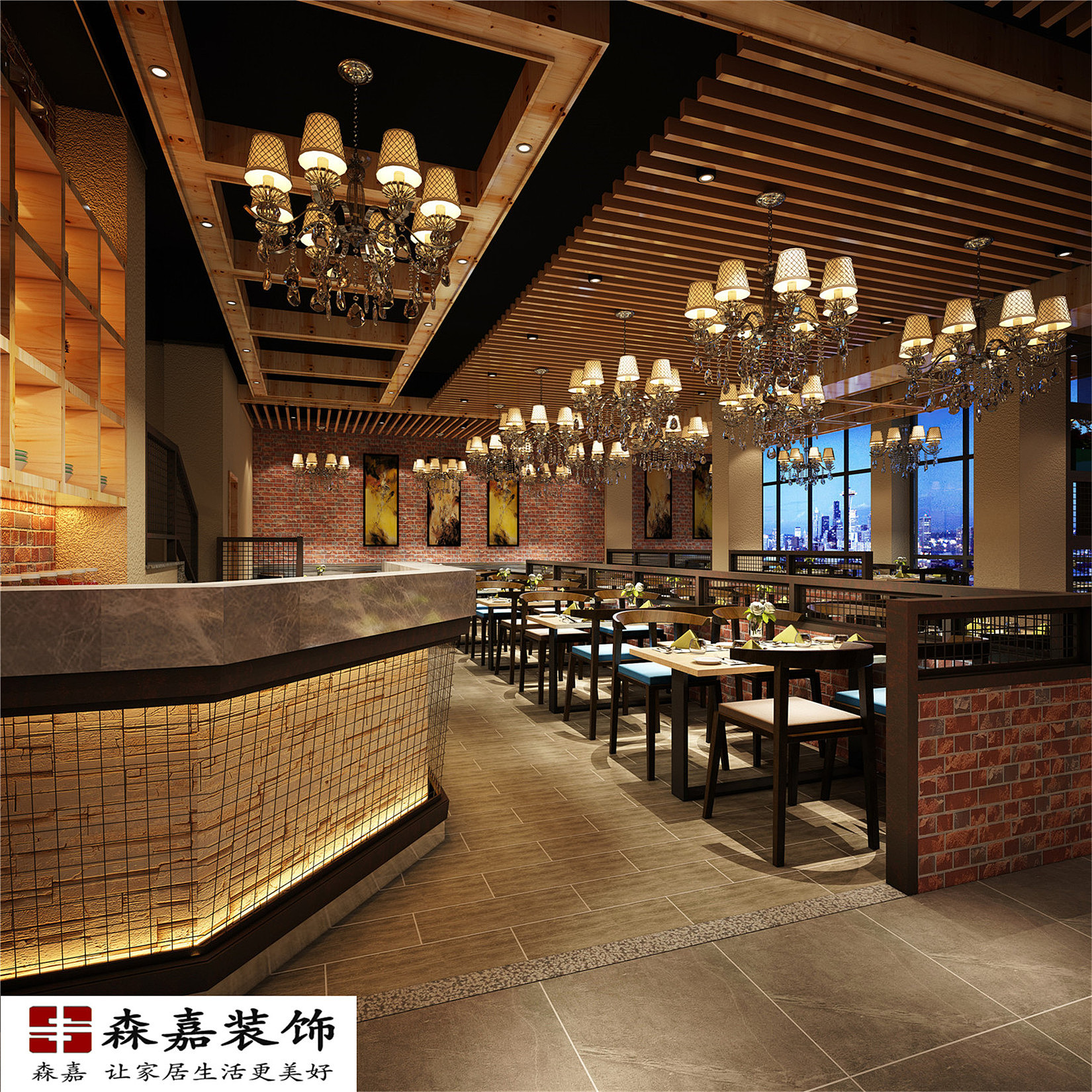 工业风格餐厅设计（森嘉）
