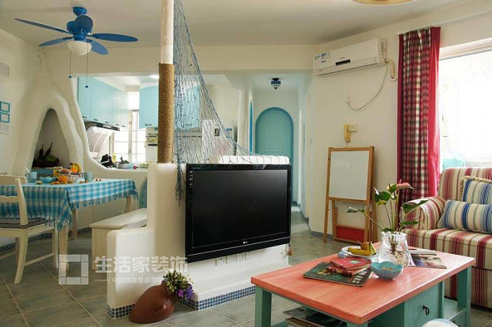 面积：90 地中海风格 整体装修 全包装修 造价：