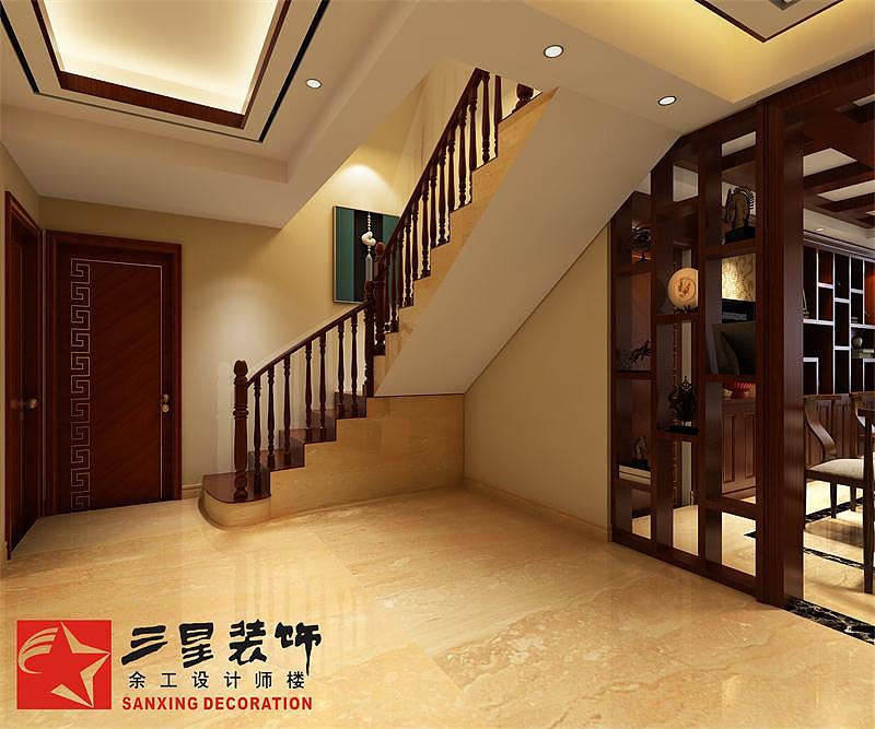 本案例以中式意象作为空间的风格依据，提炼东方元素轮