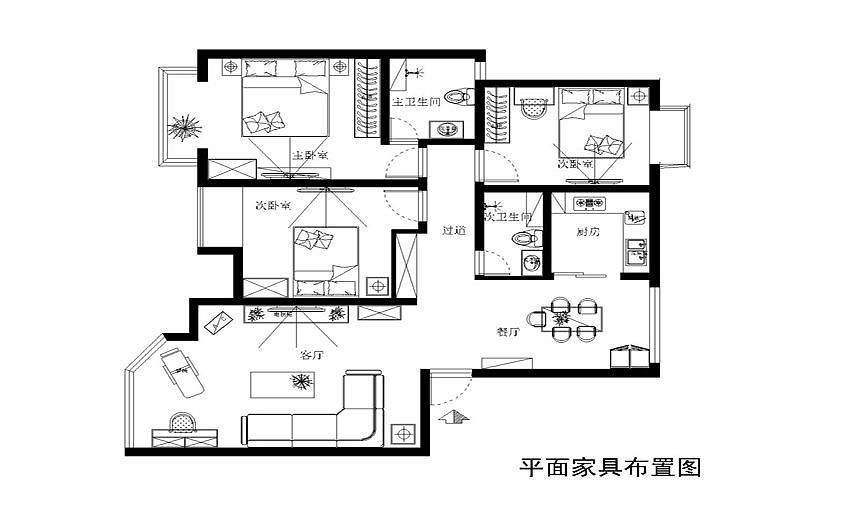 客厅布艺的沙发配上同色系和花纹的地毯，无论是工作日