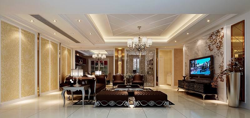 现代简欧风格，墙面都是大理石干挂，两套楼王效果图，