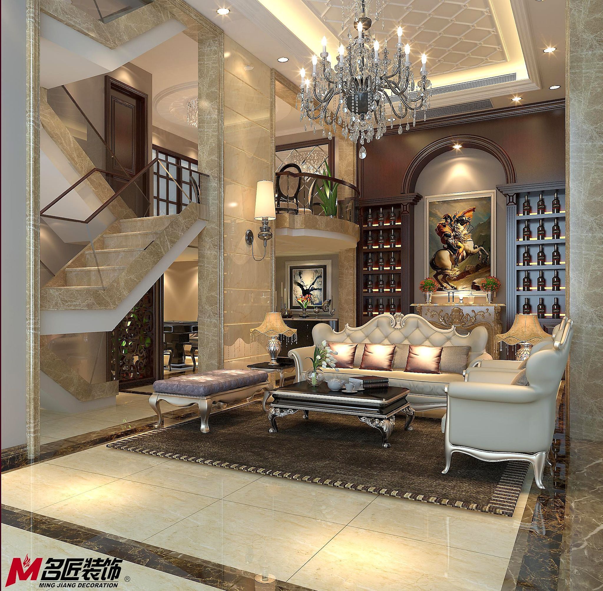 小区名称：海亮蓝郡别墅房屋面积：500设计师：张乐