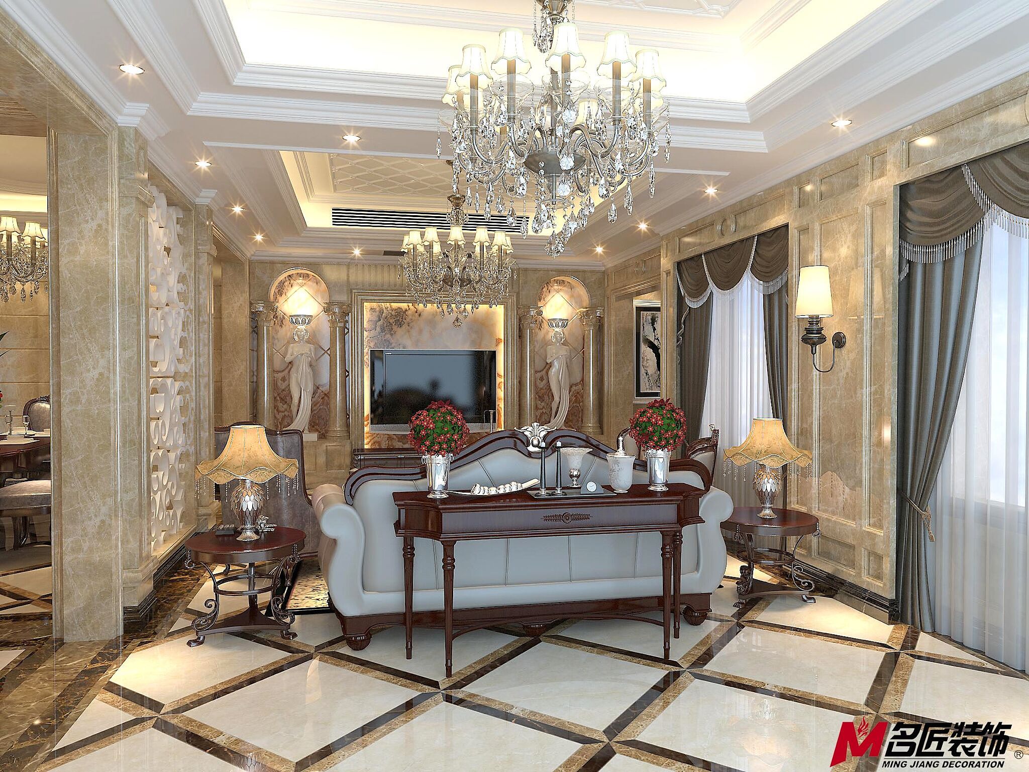 小区名称：乔治庄园别墅房屋面积：400设计风格：欧