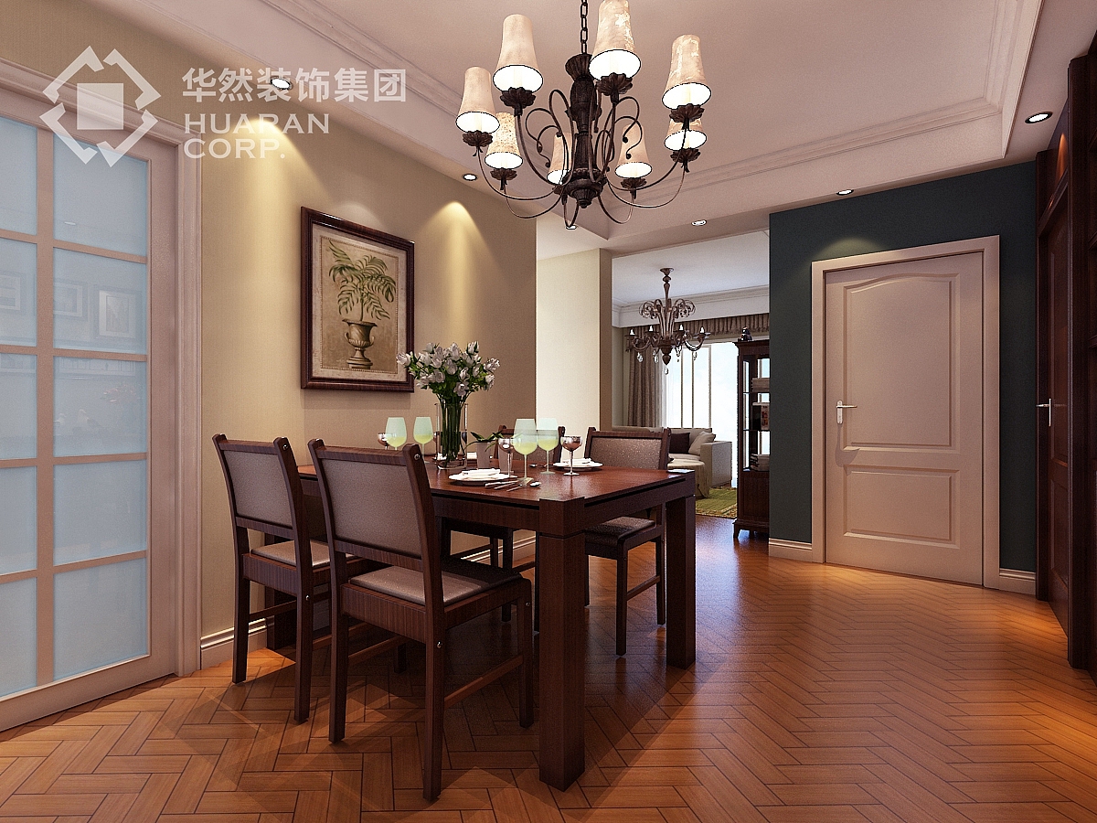 合作经济广场95平 效果图 华然装饰