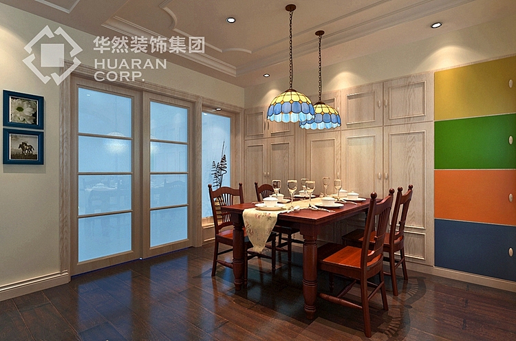 华然装饰 水木春城 混搭风格 130平米