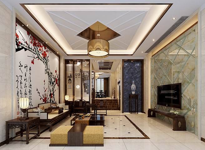 混搭型的风格，客厅是现代元素的新中式风格，欧式有不