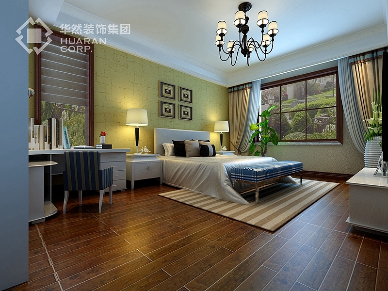 凯旋门效果图 凯旋门320平 中式风格 华然装饰 