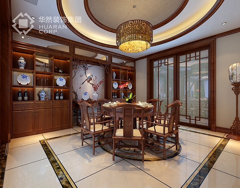 凯旋门效果图 凯旋门320平 中式风格 华然装饰 