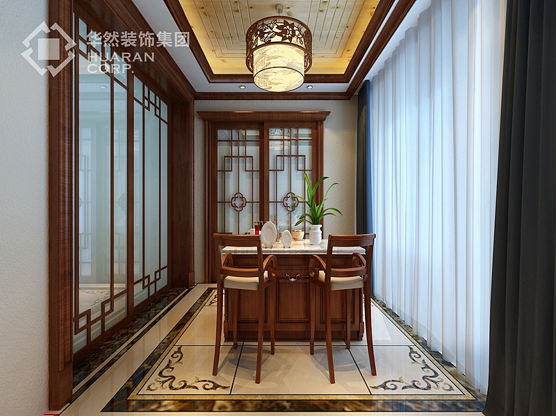 凯旋门效果图 凯旋门320平 中式风格 华然装饰 