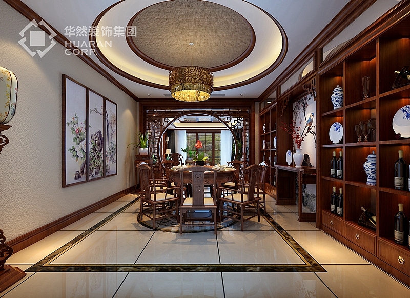 凯旋门效果图 凯旋门320平 中式风格 华然装饰 