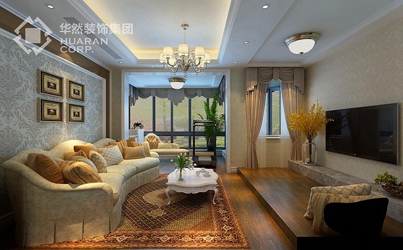 半岛一号别墅案例 225平米 欧式风格 华然装饰