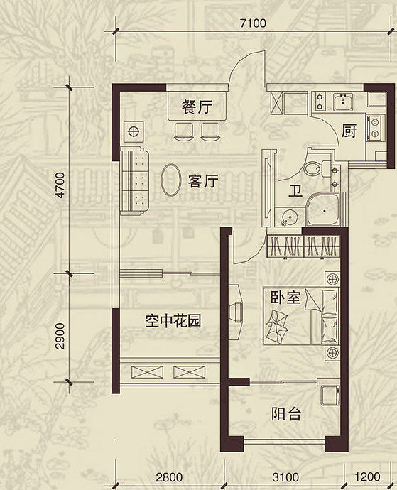 朴实，亲切，实在。室内环境中也力求表现悠闲、舒畅、
