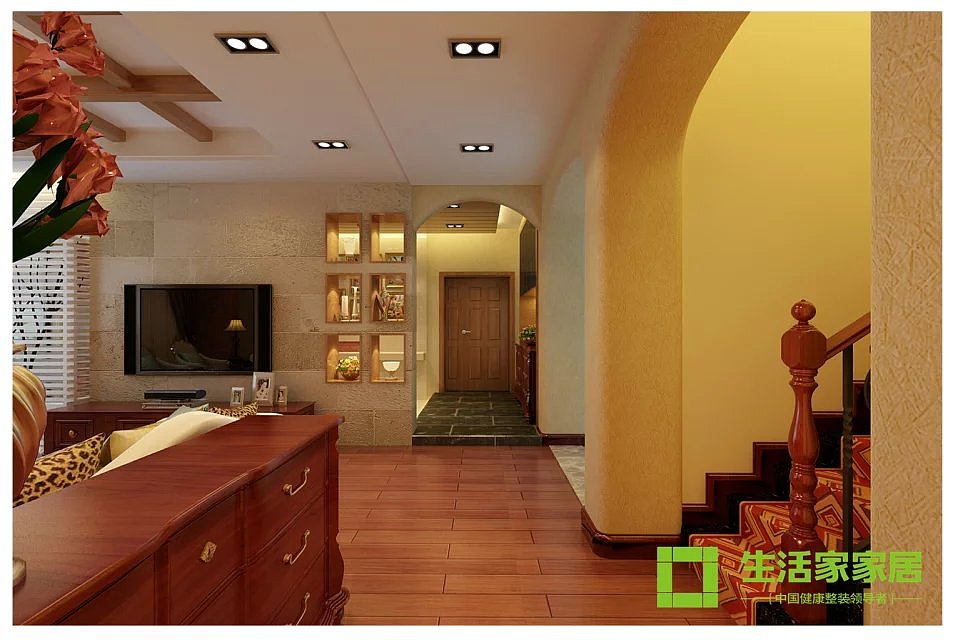 美式乡村风格摒弃了繁琐和奢华，并将不同风格中的优秀