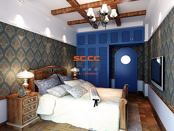 浪漫地中海风格三居室