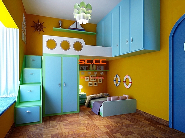 浪漫地中海风格三居室