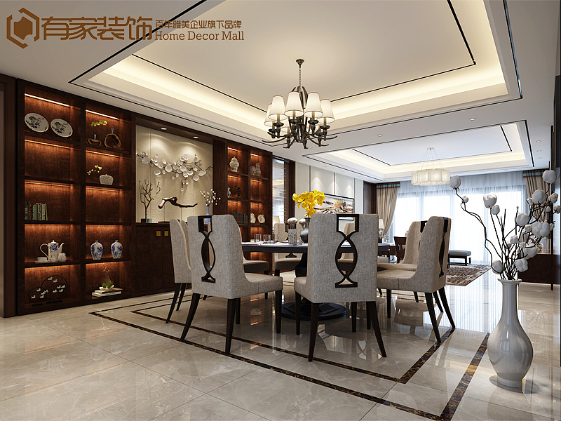 案例名称：水晶湖郡设计  师：余芳妹装修风格：现代