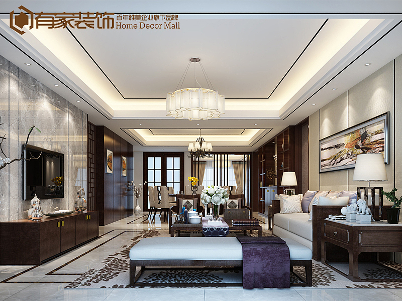 案例名称：水晶湖郡设计  师：余芳妹装修风格：现代