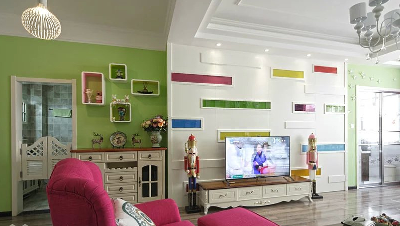 五彩缤纷，色彩斑斓，小清新，地中海，美式妆台，拦腰